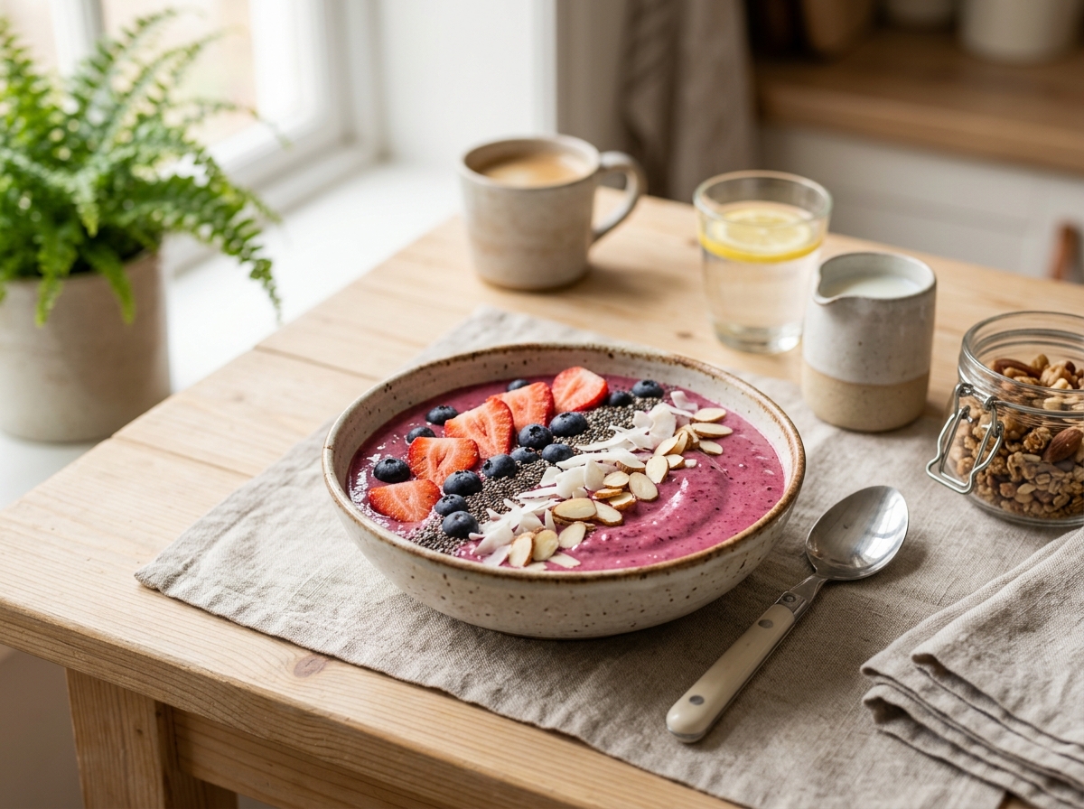Smoothie Bowl de Frutas Vermelhas com Chia: Energia Antioxidante